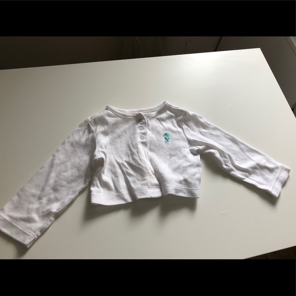 12M Girls: White Long Sleeve
